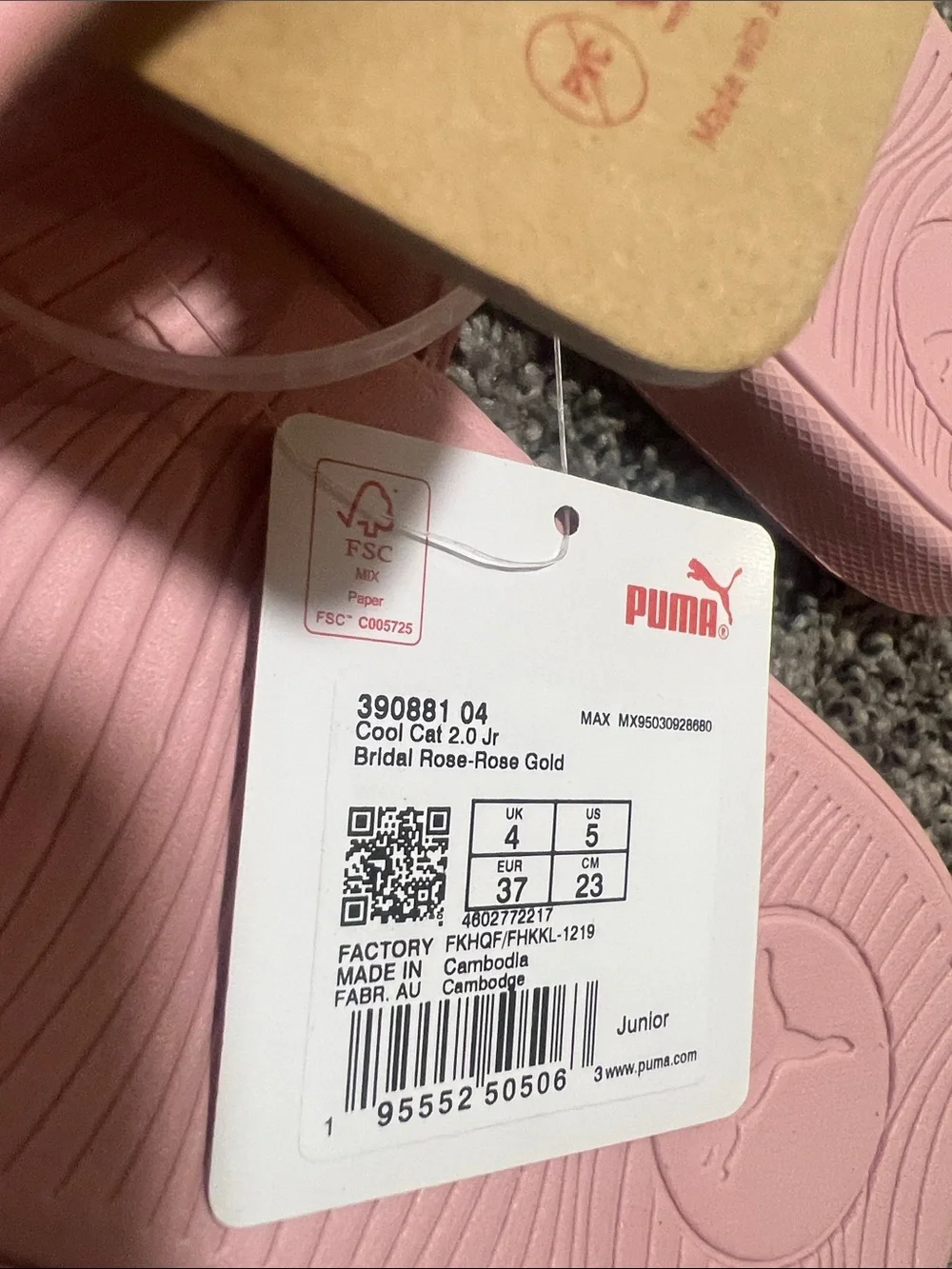 Puma Kids Pink Logo Slide Sandals
